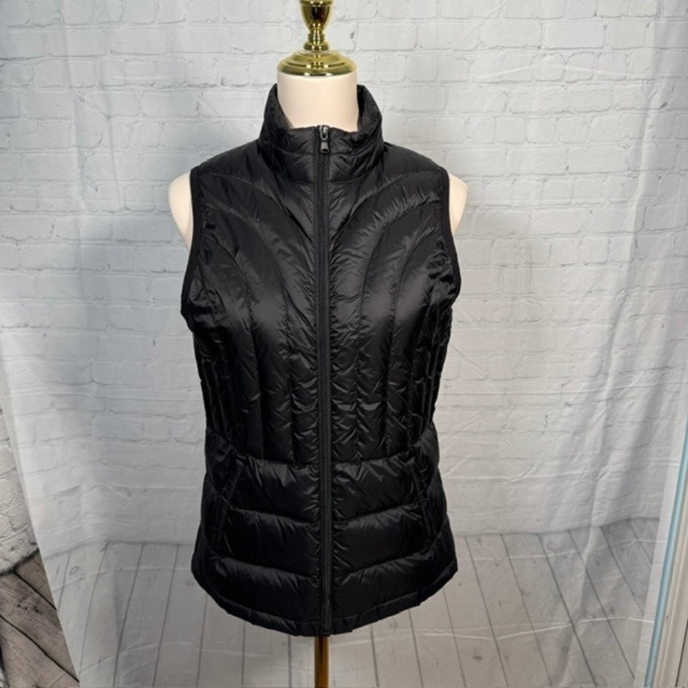 Be Inspired Black Packable Down Puffer Vest Women's Medium M Quilted